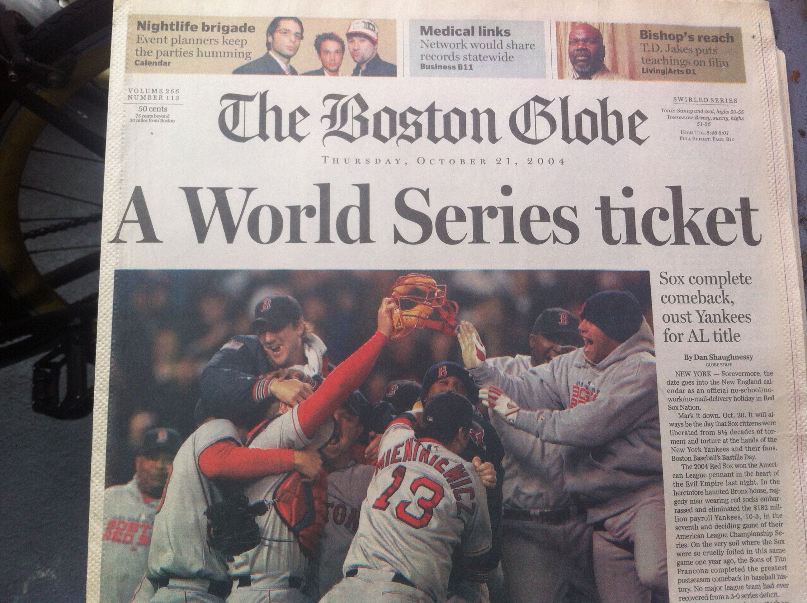 10 Years Ago Today: The 2004 Red Sox Comeback Through More Mature Eyes –  willblogforfooddotcom
